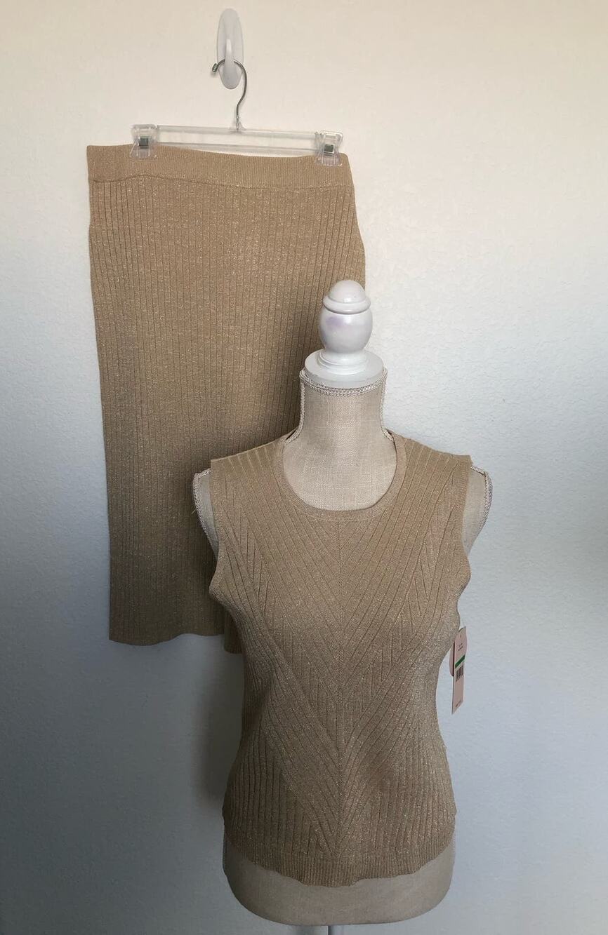 Nanette Lepore two Piece Champagne Gold Skirt Set - L